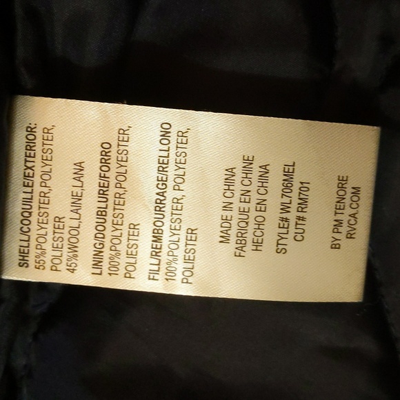 RVCA women's small navy wool blend coat - Picture 5 of 5